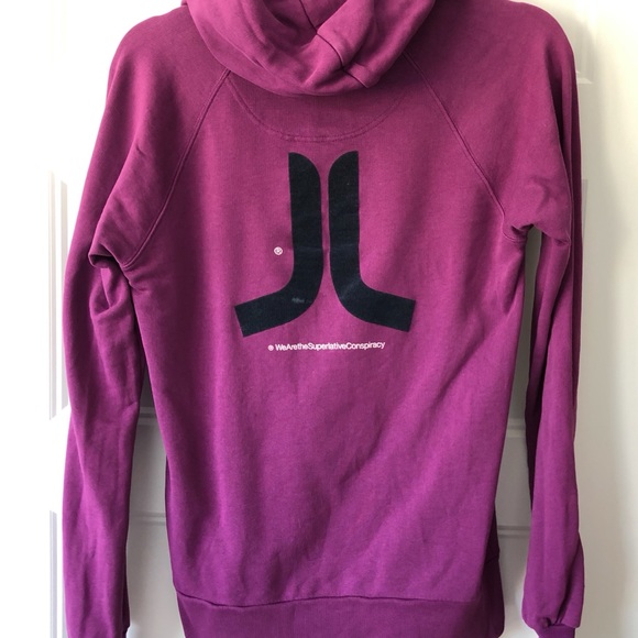 WESC purple zip up hoodie with velvet logo - Picture 5 of 6